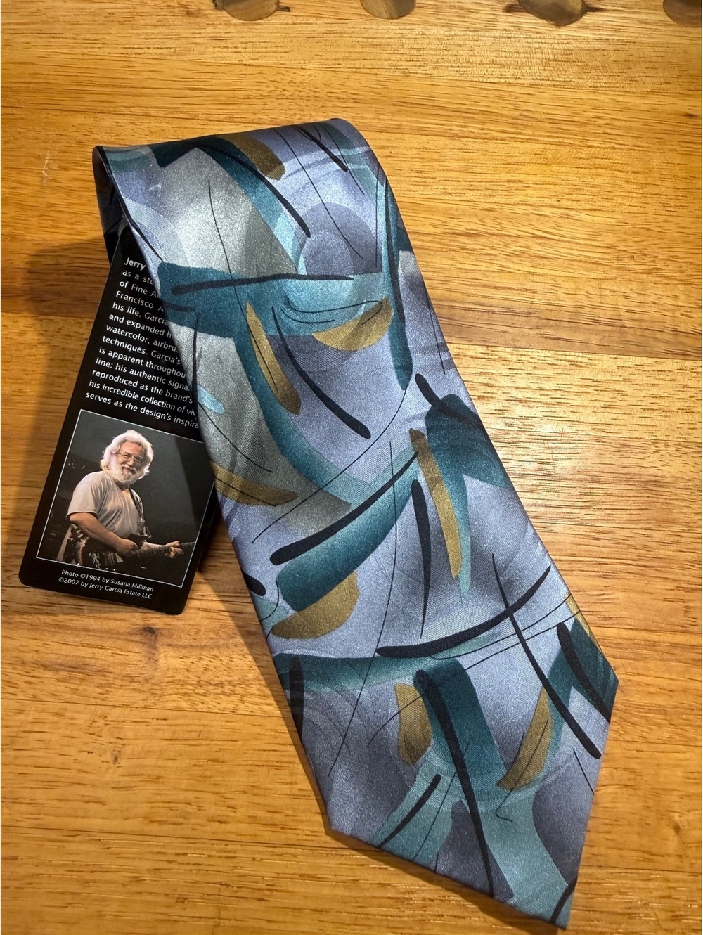 Jerry Garcia Limited Edition 100% Silk Abstract Patterned Tie, NWT  JerBear